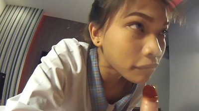 Cute Ladyboy Gift Sucks Thick POV Dick