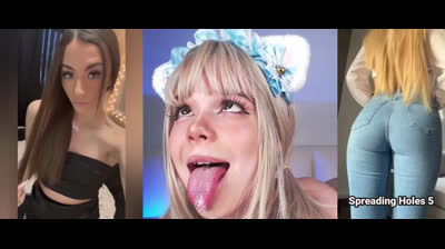 Jovencitas hacen ahegao y abren sus coños jóvenes
